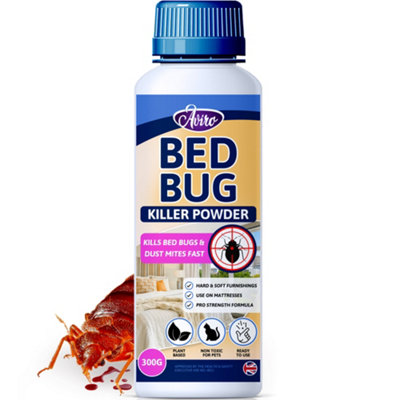 Aviro Bed Bug Killer Powder - Natural Bed Bug Treatment. Bed Bug Powder for Use on Hard & Soft Surfaces Including Mattresses. 300g