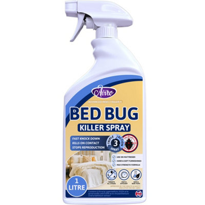 Aviro Bed Bug Spray - Fast Acting Bed Bug Killer for Immediate Control & Long Lasting Prevention. 1 Litre