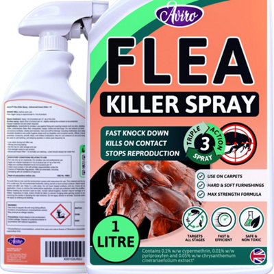 Aviro Flea Killer Spray - Fast Acting Household Flea Treatment for Immediate and Long-Term Control. 1 Litre