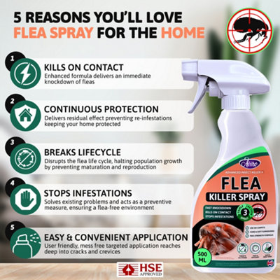 Aviro Flea Killer Spray Fast Acting Household Flea Treatment for Immediate and Long Term Control. 500ml
