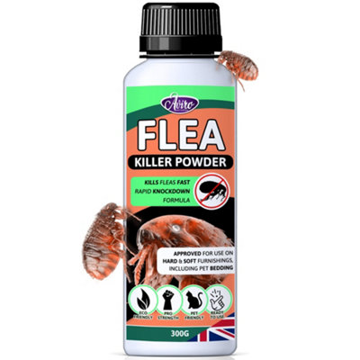 Aviro Flea Powder - Pet-Friendly Carpet Flea Treatment Approved for Use on Hard & Soft Furnishings Including Pet Bedding. 300g