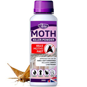 Aviro Moth Killer Powder - Natural Moth Killer, Pet-Friendly Moth Powder Approved For Use On Hard & Soft Furnishings. 300g