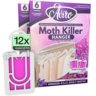Aviro Moth Repellent For Wardrobes 12 Moth Killer Hangers With