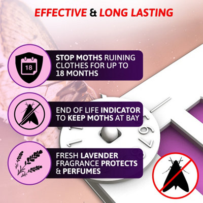 Aviro Moth Repellent For Wardrobes - 4 Moth Killer Hangers With Natural Lavender Scent. UK Made