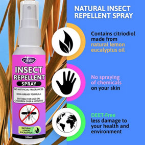 Aviro Natural Mosquito Repellent Spray - Natural Lemon Eucalyptus, No Deet