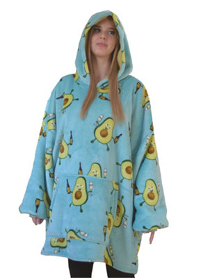 Green Avocado Patttern Print Hooded Blanket main image 1