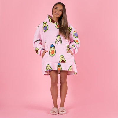 Avocado Print Hoodie Blanket Oversized Fleece Jumper Throw
