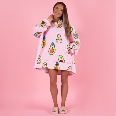 Avocado Print Hoodie Blanket Oversized Fleece Jumper Throw