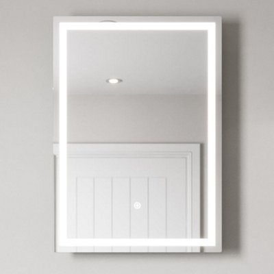 Avora 500 x 700mm Bathroom Mirror LED Lights Wall Mounted Battery Power ...