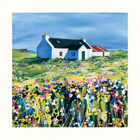 Avril Thomson Smith Cottage Print Multicoloured (40cm x 40cm)