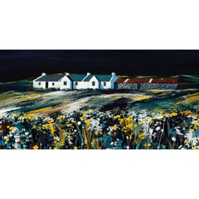 Avril Thomson Smith Fields Of Gold Framed Canvas Print Multicoloured (30cm x 60cm)