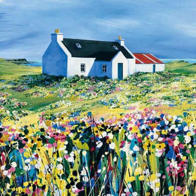 Avril Thomson Smith Fields Of Yellow Framed Canvas Print Multicoloured (60cm x 60cm)