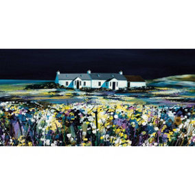 Avril Thomson Smith Moonlight Shimmer Wooden Framed Canvas Print Multicoloured (30cm x 60cm)