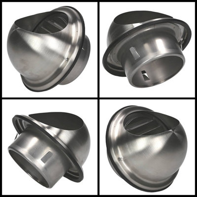 Awenta 100mm Air Ejector Stainless Steel Duct Cap Semicircular Outside ...