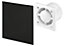 Awenta 100mm Humidity Sensor Extractor Fan Matte Black Glass Front Panel TRAX Wall Ceiling Ventilation