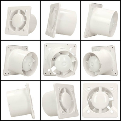 Awenta 100mm Humidity Sensor Extractor Fan Matte Grey Glass Front Panel TRAX Wall Ceiling Ventilation - 3
