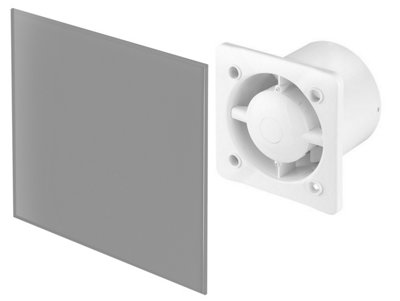 Awenta 100mm Humidity Sensor Extractor Fan Matte Grey Glass Front Panel TRAX Wall Ceiling Ventilation - 4