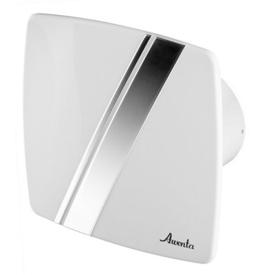 Awenta 100mm Humidity Sensor LINEA Extractor Fan White ABS Front Panel Wall Ceiling Ventilation