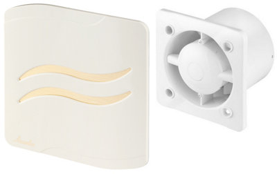Awenta 100mm Humidity Sensor S-LINE Extractor Fan Ecru ABS Front Panel Wall Ceiling Ventilation