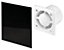Awenta 100mm Pull Cord Extractor Fan Shiny Black Glass Front Panel TRAX Wall Ceiling Ventilation