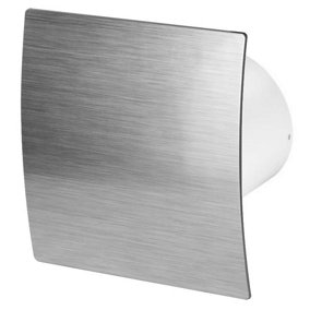 Awenta 100mm Pull Cord Extractor Fan Silver ABS Front Panel ESCUDO Wall Ceiling Ventilation