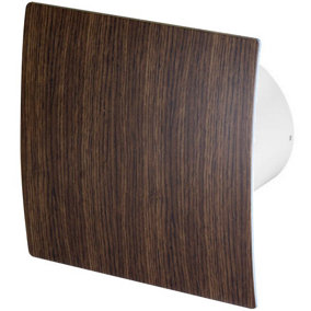 Awenta 100mm Pull Cord Extractor Fan Wenge Wood ABS Front Panel ESCUDO Wall Ceiling Ventilation