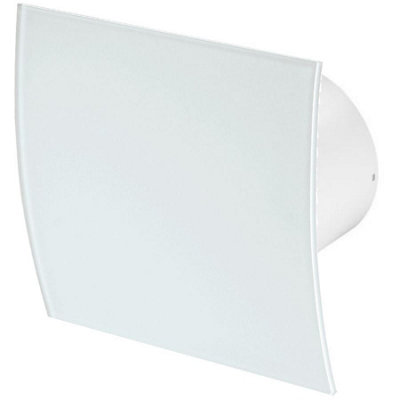 Awenta 100mm Pull Cord Extractor Fan White Glass Front Panel ESCUDO Wall Ceiling Ventilation