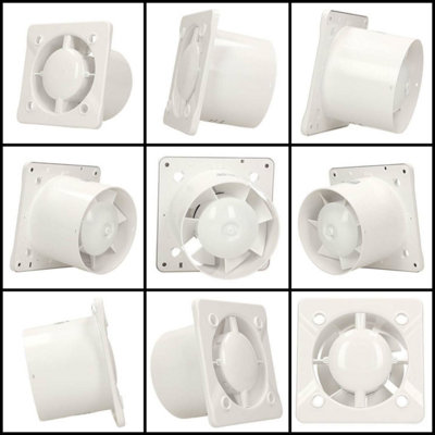Awenta 100mm Pull Cord Extractor Fan White Glass Front Panel ESCUDO Wall Ceiling Ventilation
