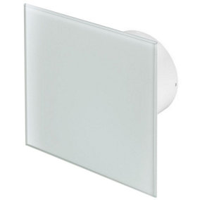 Awenta 100mm Pull Cord Extractor Fan White Glass Front Panel TRAX Wall Ceiling Ventilation