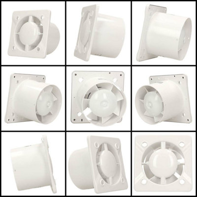 Awenta 100mm Pull Cord LINEA Extractor Fan White ABS Front Panel Wall ...