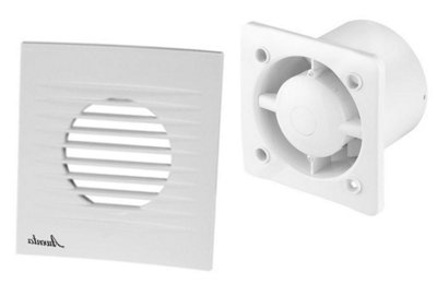 Awenta 100mm Pull Cord RIFF Extractor Fan White ABS Front Panel Wall ...