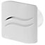Awenta 100mm Pull Cord S-LINE Extractor Fan White ABS Front Panel Wall Ceiling Ventilation