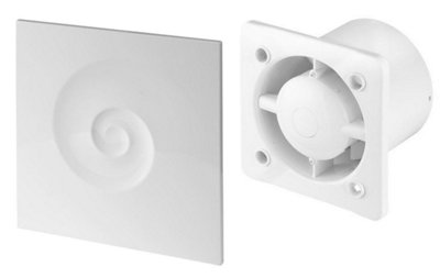 Awenta 100mm Pull Cord VORTEX Extractor Fan White ABS Front Panel Wall ...