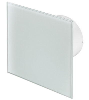 Awenta 100mm Standard Extractor Fan IWhite Glass Front Panel TRAX Wall Ceiling Ventilation
