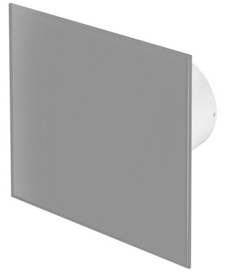 Awenta 100mm Timer Extractor Fan Matte Grey Glass Front Panel TRAX Wall Ceiling Ventilation