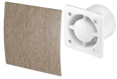 Awenta 100mm Timer Extractor Fan Oak Wood ABS Front Panel ESCUDO Wall Ceiling Ventilation