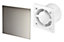 Awenta 125mm  Humidity Sensor Extractor Fan Inox  Front Panel TRAX Wall Ceiling Ventilation