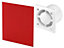 Awenta 125mm Pull Cord Extractor Fan Matte Red Glass Front Panel TRAX Wall Ceiling Ventilation