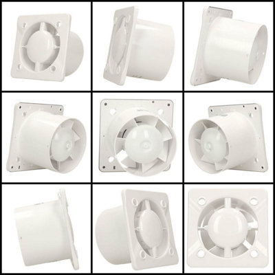 Awenta 125mm Pull Cord Extractor Fan White ABS Front Panel ESCUDO Wall Ceiling Ventilation