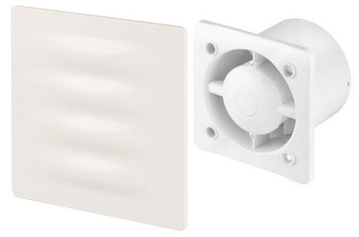 Awenta 125mm Pull Cord VERTICO Extractor Fan Ecru ABS Front Panel Wall Ceiling Ventilation
