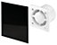 Awenta 125mm Standard Extractor Fan Shiny Black Glass Front Panel TRAX Wall Ceiling Ventilation