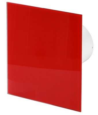 Awenta 125mm Standard Extractor Fan Shiny Red Glass Front Panel TRAX Wall Ceiling Ventilation