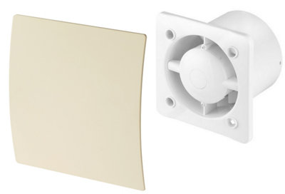 Awenta 125mm Timer Extractor Fan Ecru ABS Front Panel ESCUDO Wall Ceiling Ventilation