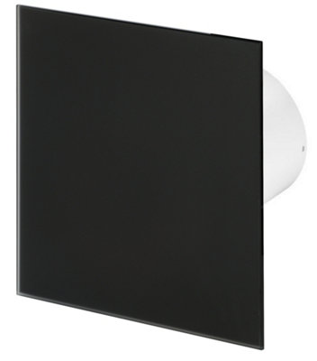 Awenta 125mm Timer Extractor Fan Matte Black Glass Front Panel TRAX Wall Ceiling Ventilation