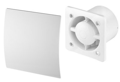 Awenta 125mm Timer Extractor Fan White ABS Front Panel ESCUDO Wall Ceiling Ventilation