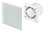Awenta 125mm Timer Extractor Fan White Glass Front Panel TRAX Wall Ceiling Ventilation
