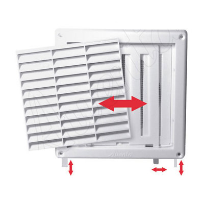 Awenta 130x130mm 125mm Duct Wall Ventilation Grille Cover Net Pull Cord Shutter