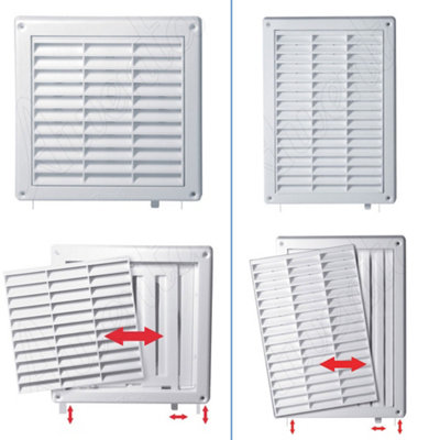 Awenta 130x130mm Wall Ventilation Grille Duct Cover with Net Pull Cord and Shutter