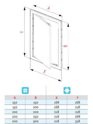 Awenta 150x200mm Durable ABS Plastic Access Inspection Door Panel Marble Color