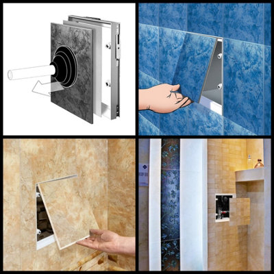 Awenta 200x200mm Access Panel Magnetic Tile Frame Steel Wall Inspection Masking Door